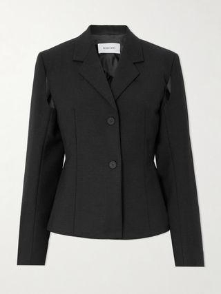 Cutout Brushed Grain De Poudre Blazer