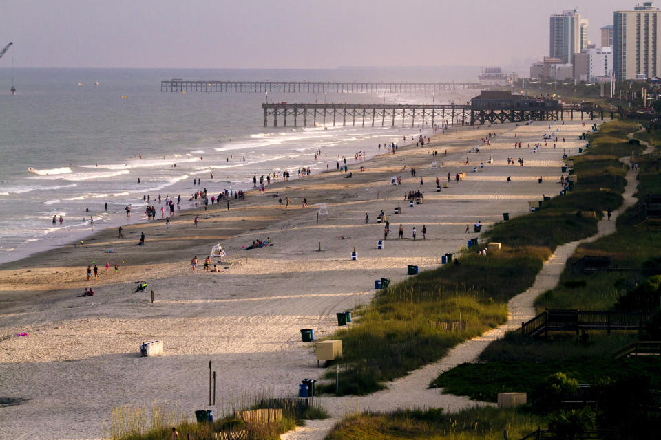 People on a wide beach