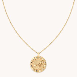 Scorpio Bold Zodiac Pendant Necklace in Gold