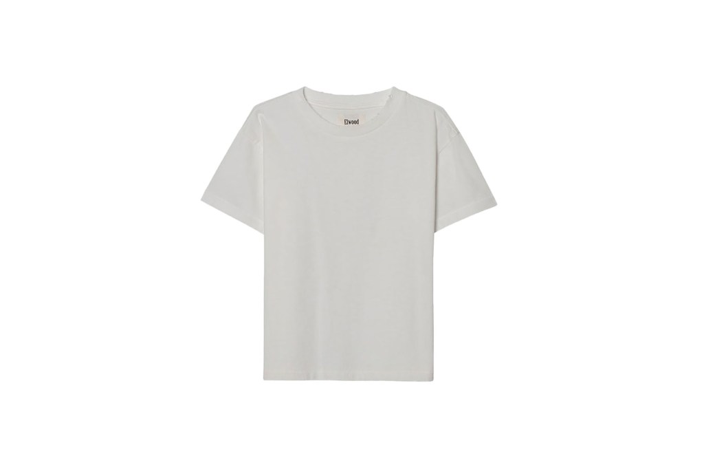 A white t-shirt on a white background