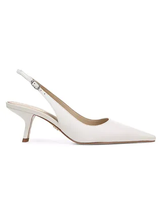 Bianka Sling 57mm Leather Pointed Slingback Pumps