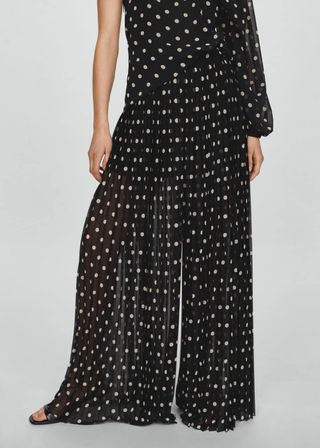 Polka Dot Pleated Pants - Women