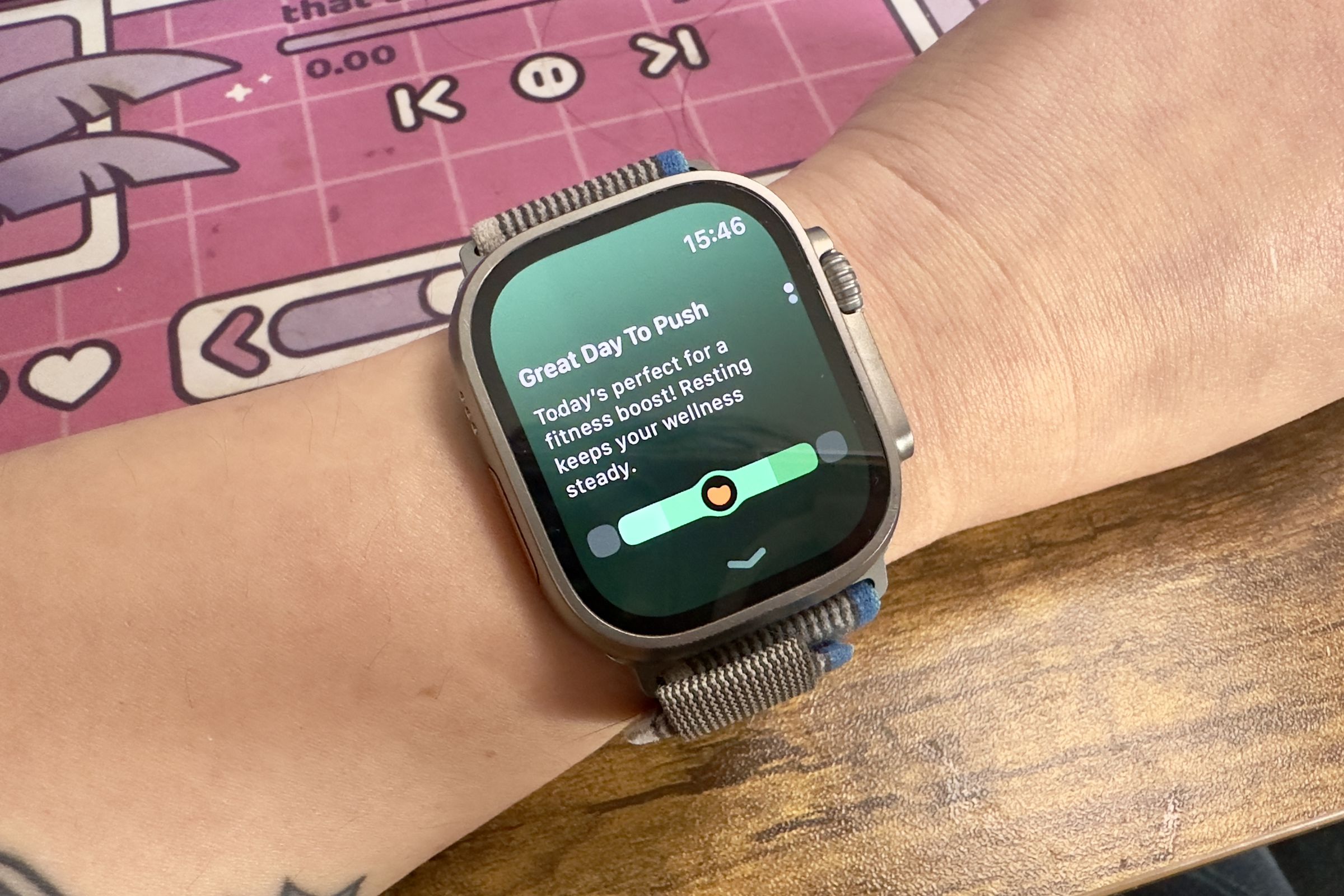 Person looking at the Gentler Streak app on their Apple Watch