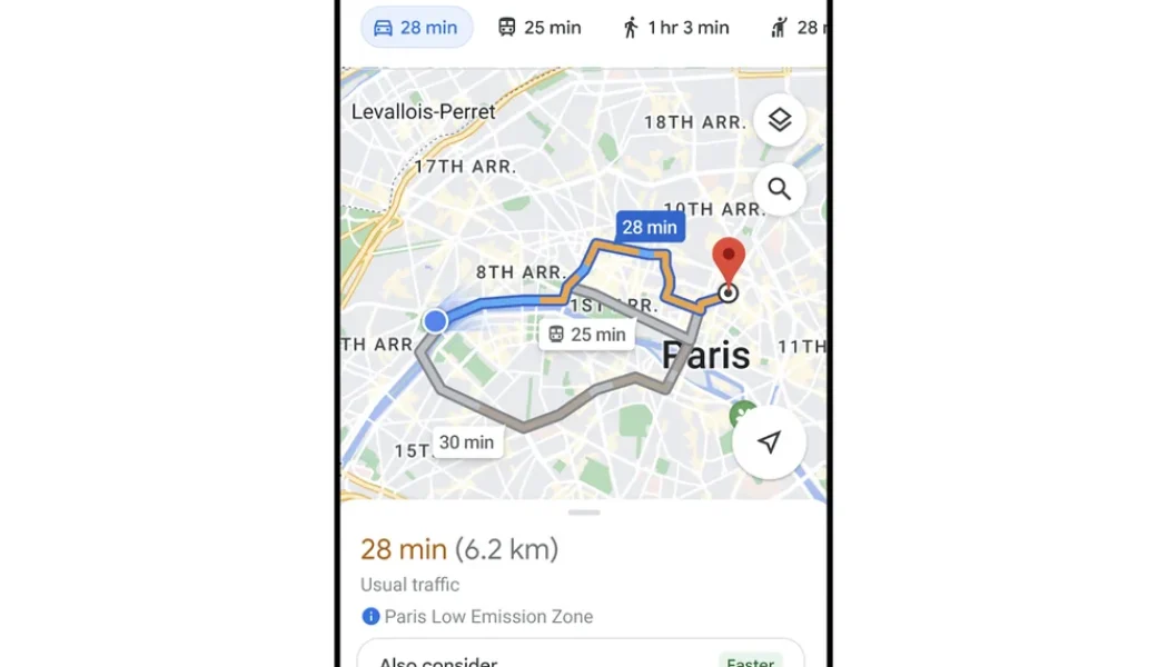 Google Search & Maps Get Upgrades For Greener Travel