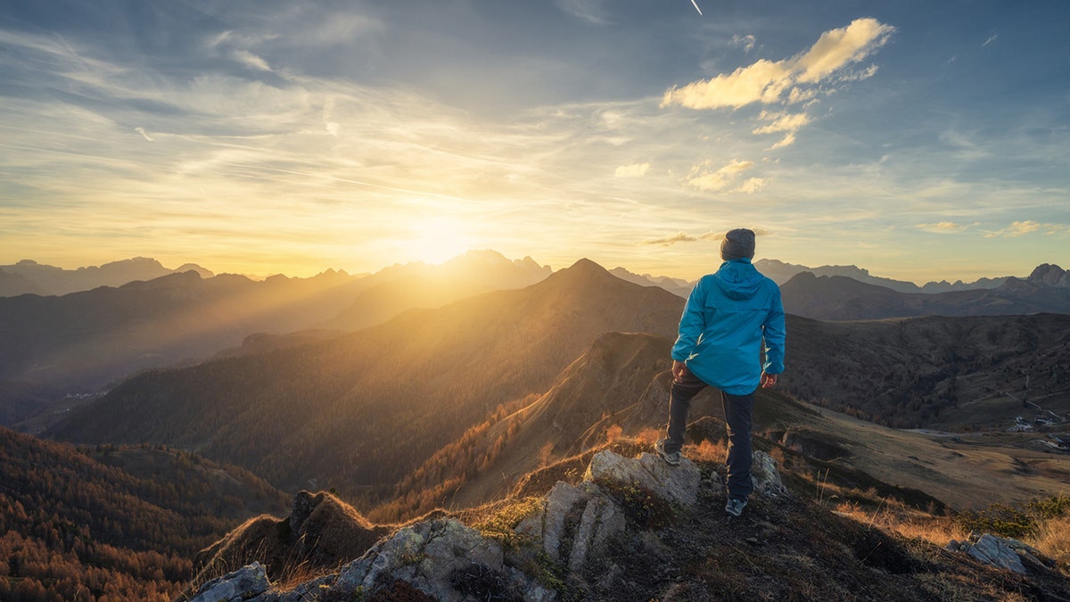 man on a solo hike