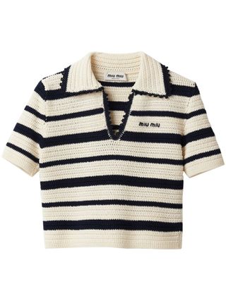 Striped Knitted Polo Shirt