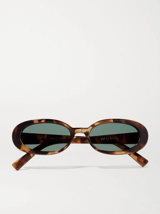 Outta Love Oval-Frame Tortoiseshell Acetate Sunglasses