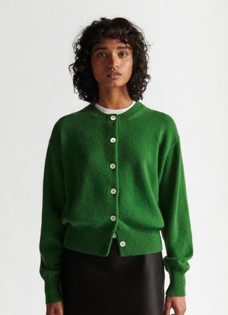 Ada Geelong Crewneck Cardigan in Green