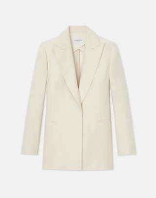 Linen-Viscose Peak Lapel Blazer