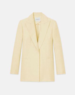 Linen-Viscose Peak Lapel Blazer