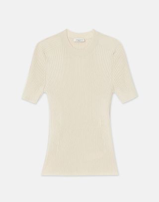 Lafayette 148 New York, Finespun Voile Ribbed Knit Top