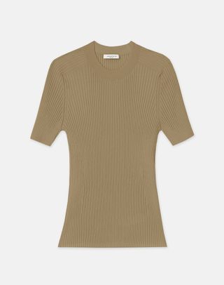 Lafayette 148 New York, Finespun Voile Ribbed Knit Top