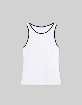 Cotton Rib Tipped Racerback Tank