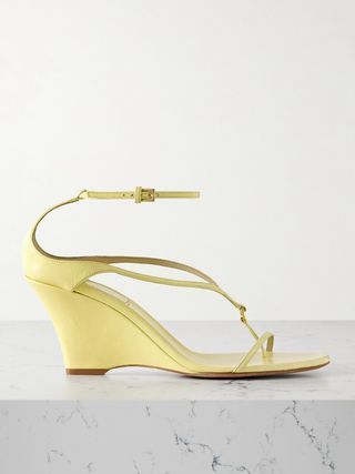 Marion Embellished Leather Wedge Sandals