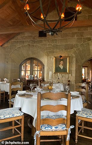 Inside the ritzy but rustic San Ysidro Ranch and Stonehouse restaurant in Montecito