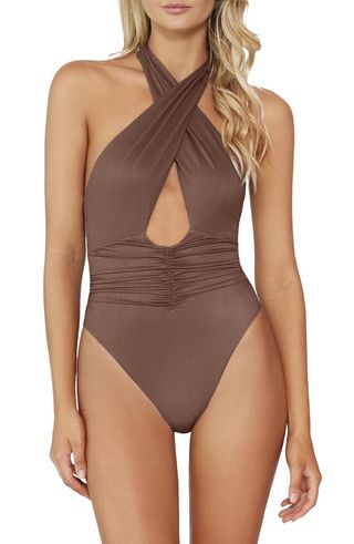 Celine Halter One-Piece Swimsuit