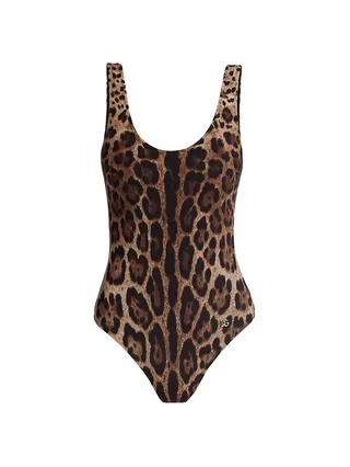 Olympic Leopard-Print One-Piece Swimsuit