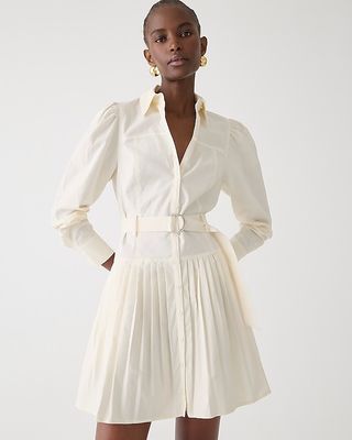 Fit-And-Flare Shirtdress in Lightweight Oxford