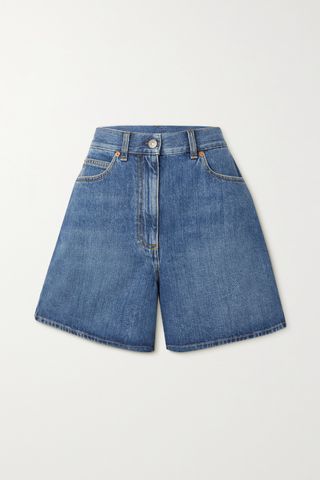 Horsebit-Detailed Denim Shorts