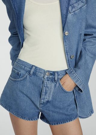 Mid-Rise Denim Shorts - Women