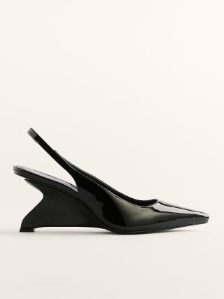 Black Reformation slingback wedges