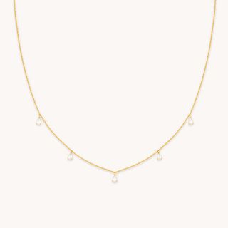 Crystal Charm Necklace in Gold