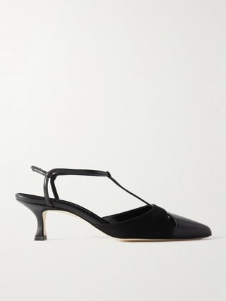 Turgimod 50 Cutout Leather and Suede Slingback Pumps