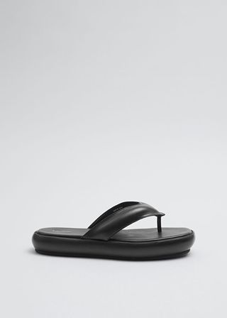 & Other Stories + Leather Platform Flip Flops