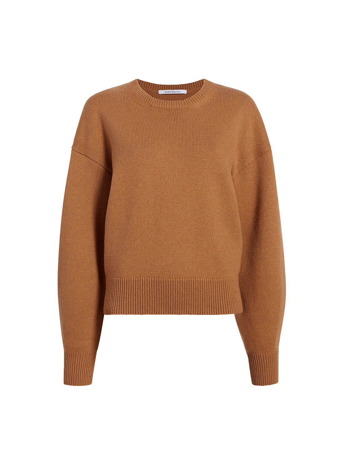 Another Tomorrow Brown Cashmere Knit Sweatshirt