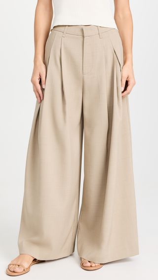 Pixie Market + Pixie Market Mel Pleated Tan Pants