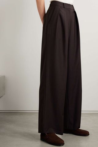 The Frankie Shop + Ripley Pleated Woven Wide-Leg Pants