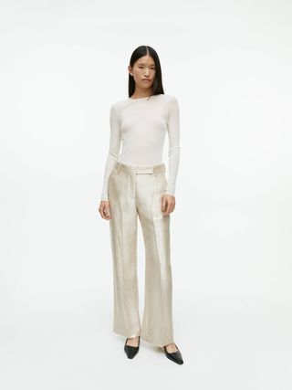 Arket + Crinkle Satin Trousers