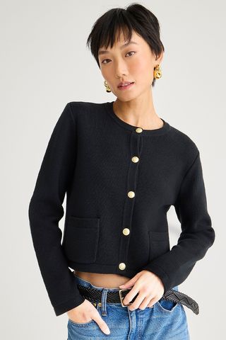 J.Crew + Emilie Patch-Pocket Sweater Lady Jacket