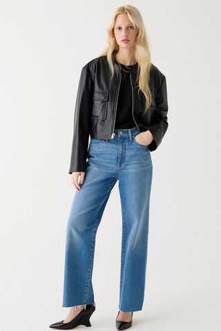 J.Crew + Slim Wide-Leg Jean in Lakeshore Wash