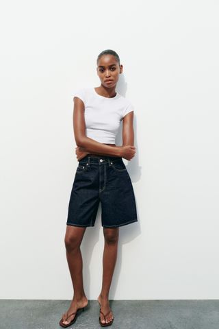 Trf Mid-Rise Denim Shorts