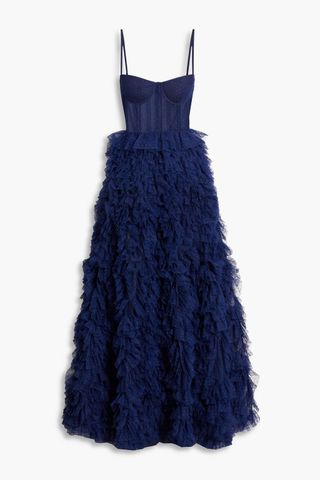 MARCHESA NOTTE, Ruffled Point D'esprit Gown