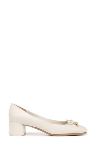 Natalia Block Heel Pump in cream