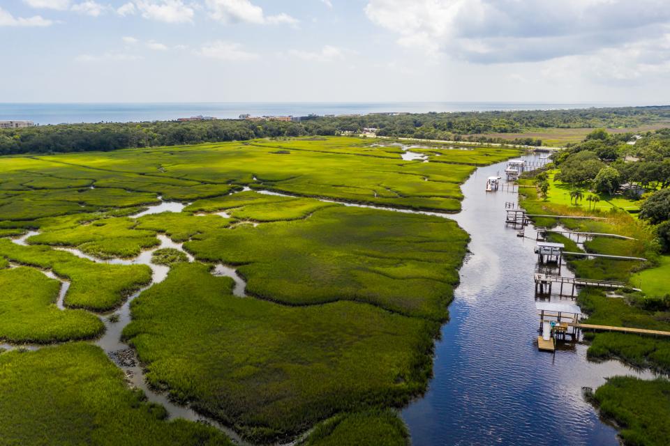 Amelia Island includes small twists and turns of creeks and rivers.