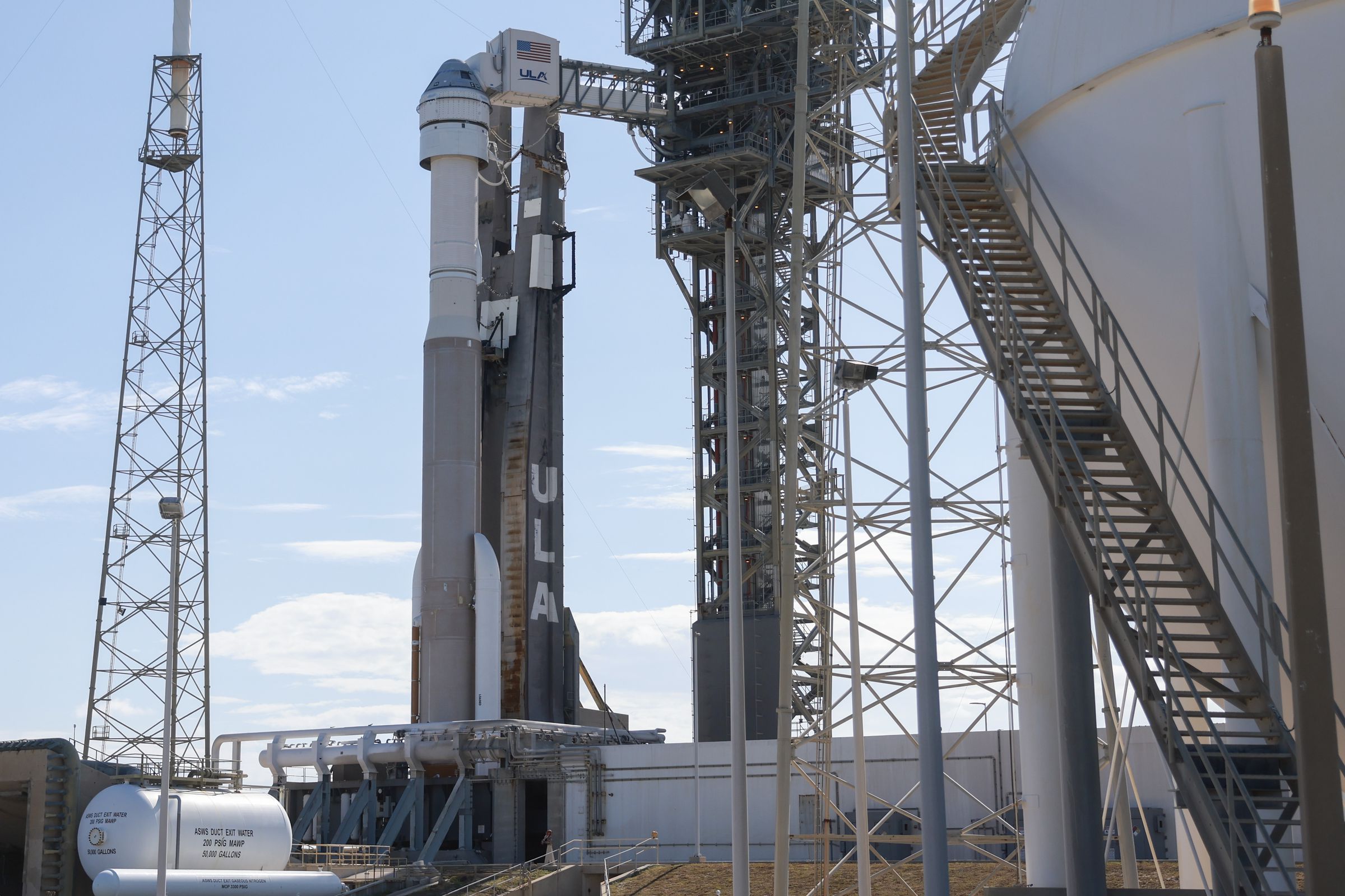 A photo showing the Boeing Starliner in Cape Canaveral, Florida