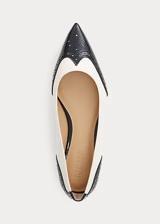 Ralph Lauren, Loraine Patent-Leather-Trim Ballet Flat