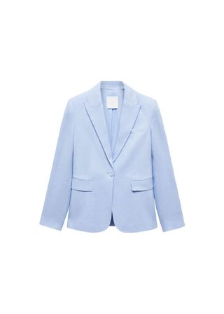 a light blue blazer on a white background