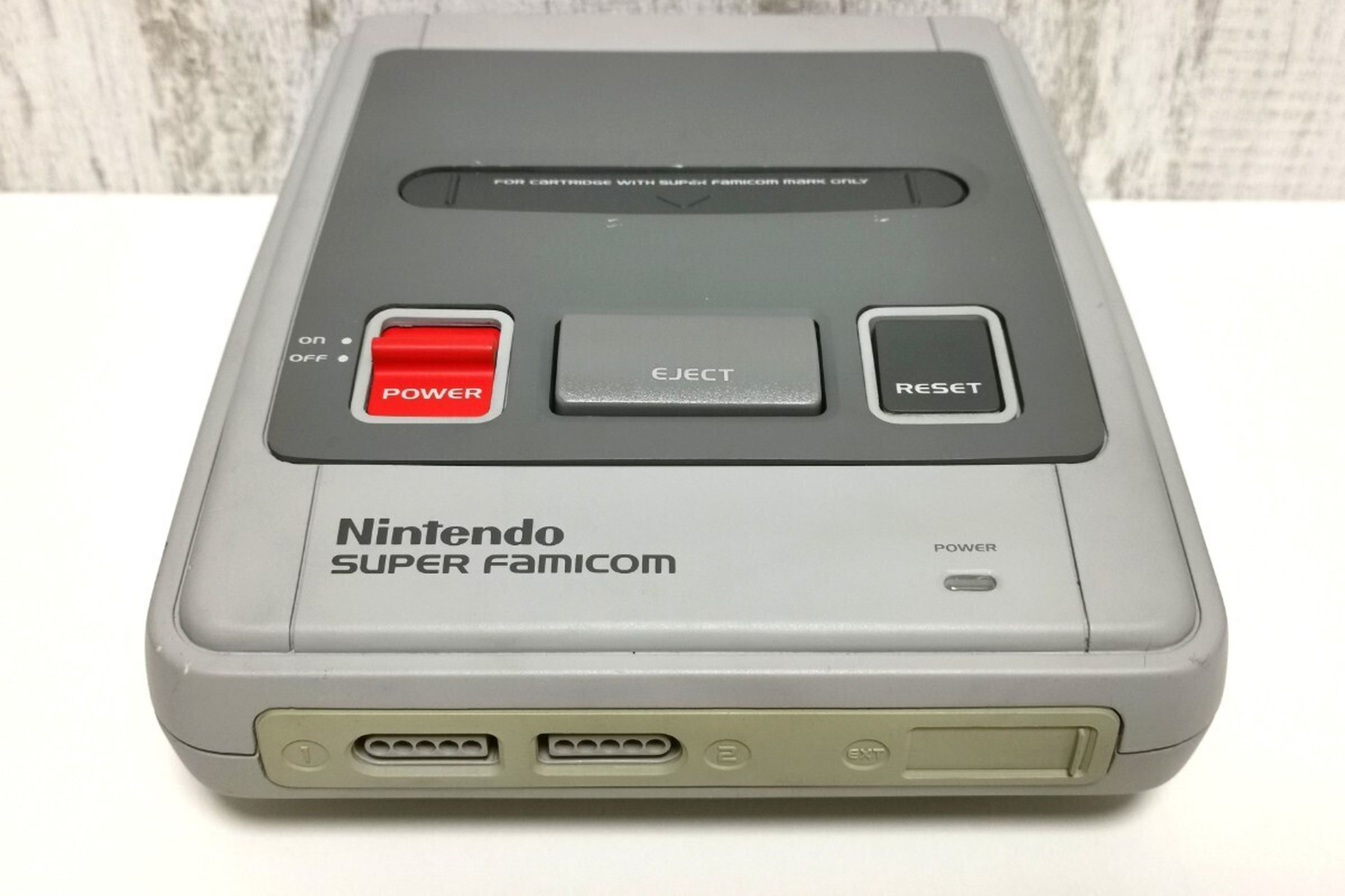 Front view of the Super Famicom prototype.