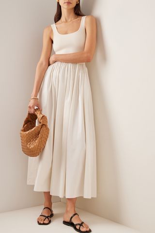 Matteau Ribbed-Knit and Cotton Maxi Dress