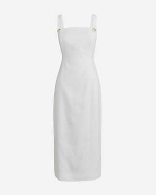 Stretch Linen-Blend Sheath Dress