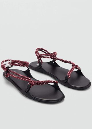 Combined Lace-Up Sandal - Women