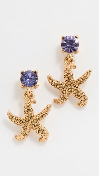 Crystal Starfish Drop Earrings