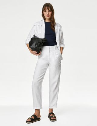 Tapered Linen Trousers