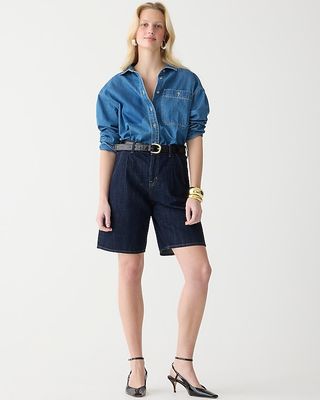 Midlength Denim Short in Indigo Wash