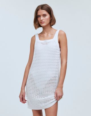 Crochet Cutaway Cover-Up Midi Dress