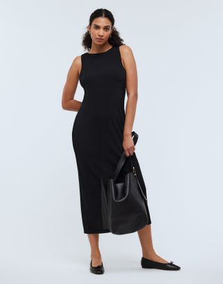 Rib-Knit Sleeveless Maxi Dress